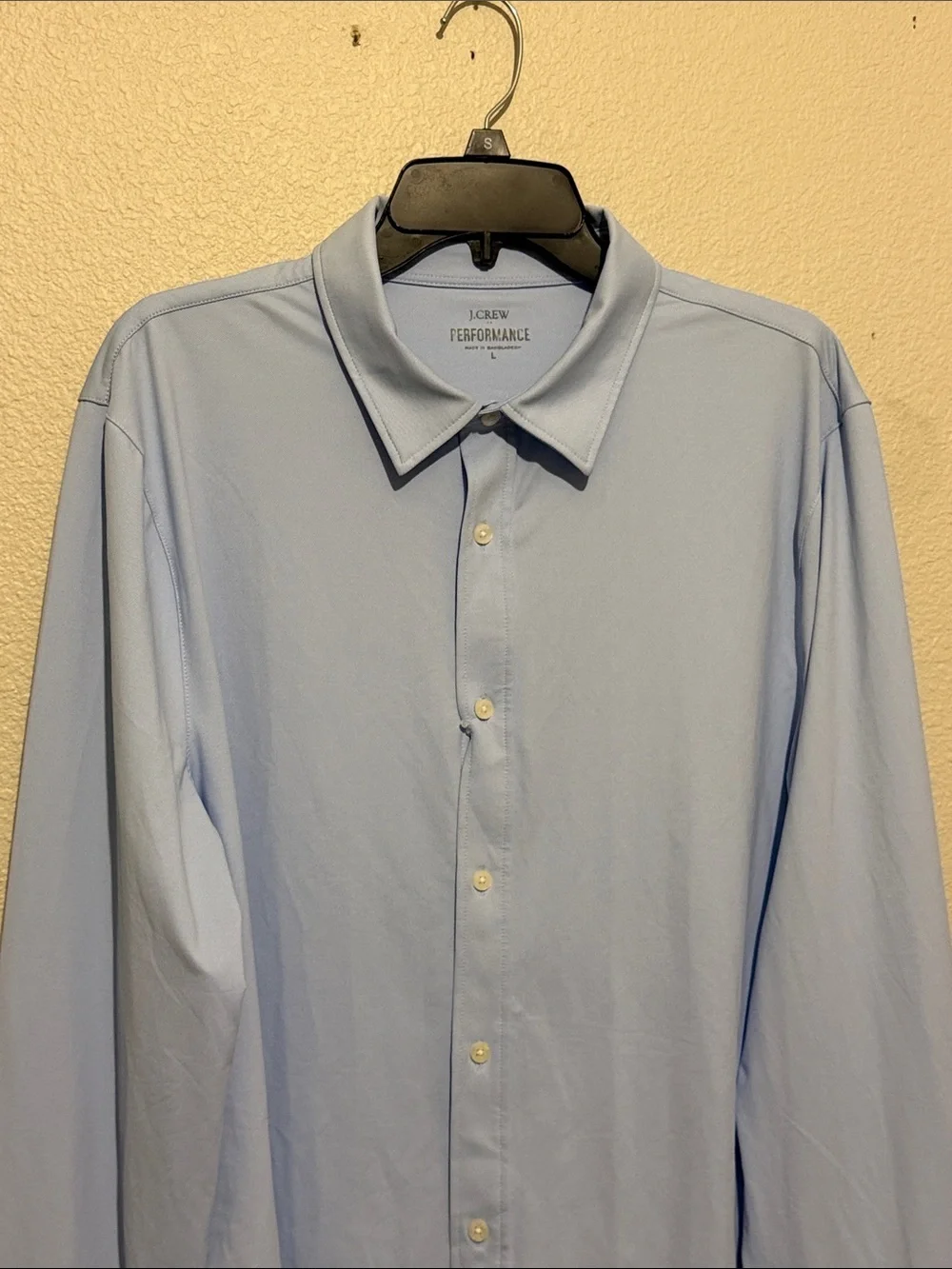 J. Crew All Day Performance Light Blue Men's Dress Shirt - Classic Collar